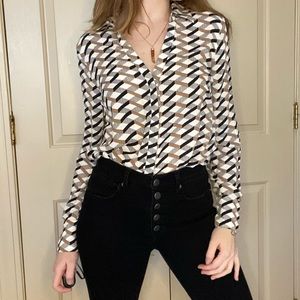 Worthington Petite Geometric Pattern Blouse